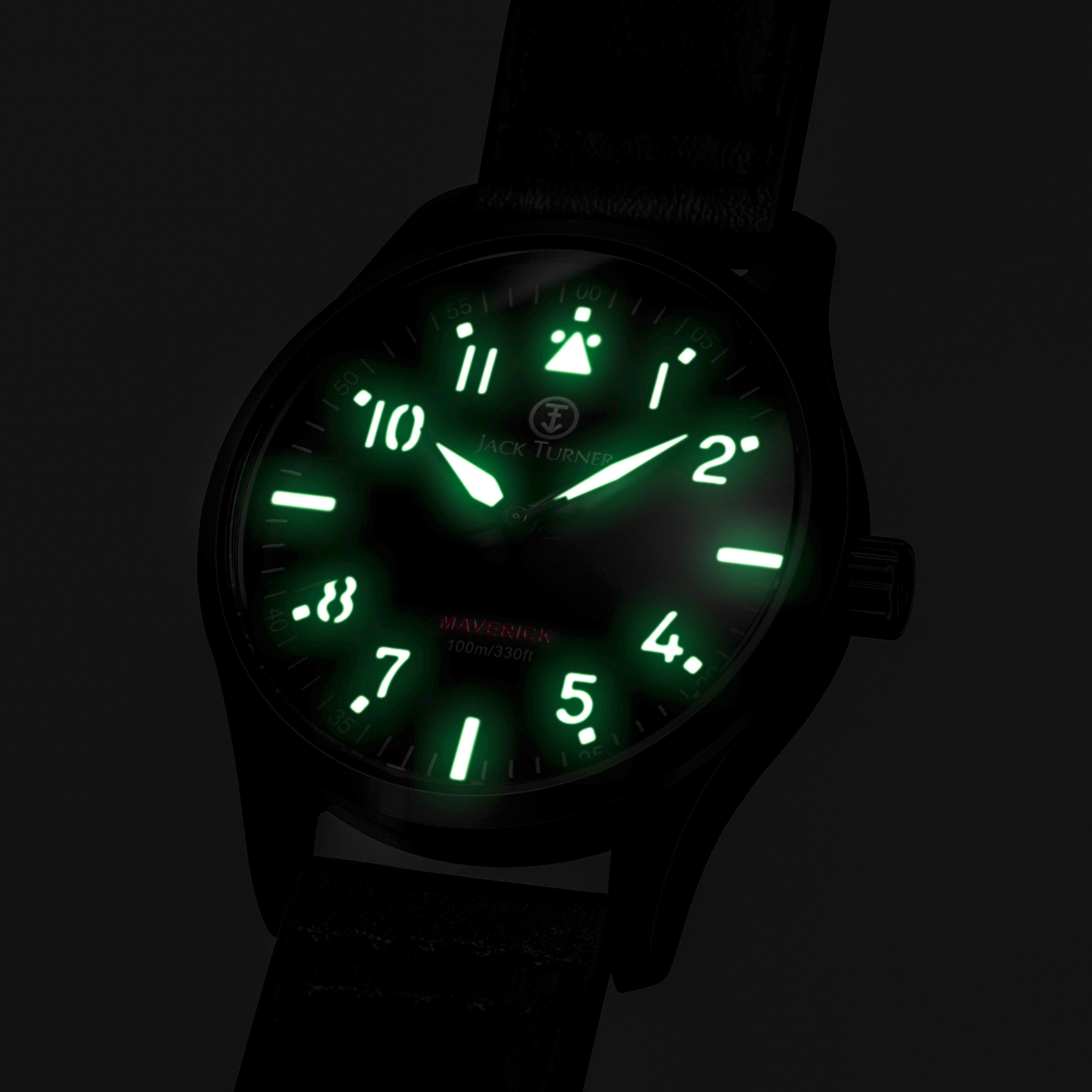 Jack Turner Watches Black PVD Pilot/Field Watch