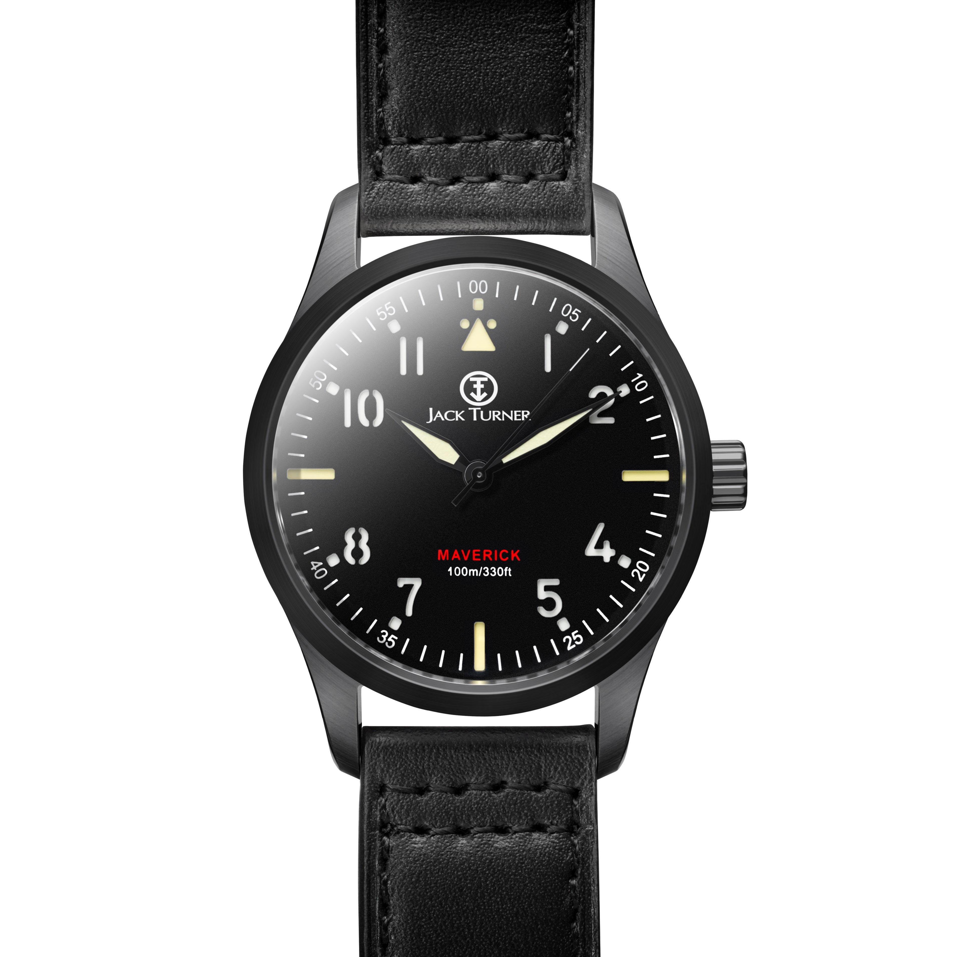 The Black Maverick Pilot/Field Watch – Jack Turner Watches®