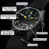 Light Gray “The Traveler” PVD Stainless Steel PIlot / Field Watch with Mechanical Quartz Movement for Men