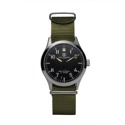 Dark Slate Gray “THE TRAVELER” Stainless Steel Pilot / Field Watch with Mechanical Quartz Movement for Men